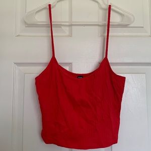 Shein Red Spaghetti and Long Strap Crop Top